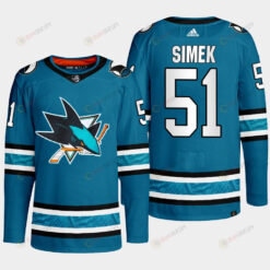 San Jose Sharks Radim Simek 51 Teal Primegreen 2022-23 Home Jersey