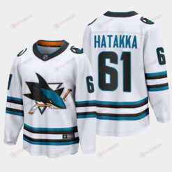 San Jose Sharks Santeri Hatakka 2022-23 Away White 61 Jersey The Evolve