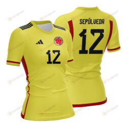 Sandra Sep?lveda 12 Colombia 2023 Women Home Jersey - Yellow - All Over Printed Jersey