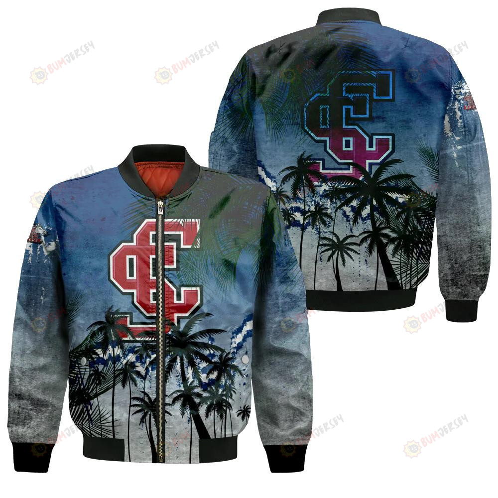 Santa Clara Broncos Bomber Jacket 3D Printed Coconut Tree Tropical Grunge