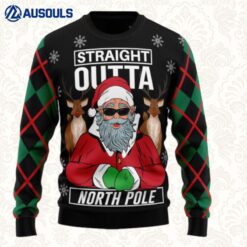 Santa Claus Straight Outta North Pole Ugly Sweaters For Men Women Unisex