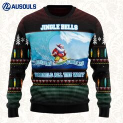 Santa Claus Surfing Ty210 Ugly Sweaters For Men Women Unisex