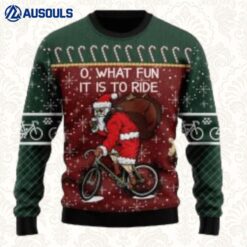 Santa Cycling Funny Ugly Sweaters For Men Women Unisex