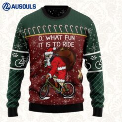 Santa Cycling Ugly Sweaters For Men Women Unisex
