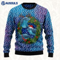 Santa Dolphin Ugly Sweaters For Men Women Unisex