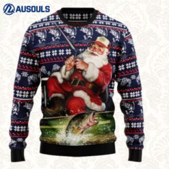 Santa Fishing Ugly Sweaters For Men Women Unisex