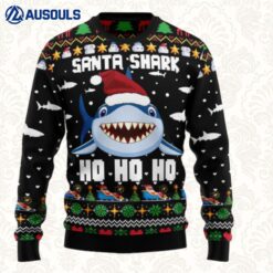 Santa Shark Ho Ho Ho Ugly Sweaters For Men Women Unisex