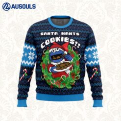 Santa's Cookies Cookie Monster Ugly Sweaters For Men Women Unisex