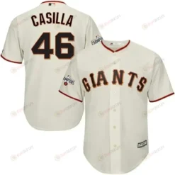 Santiago Casilla San Francisco Giants World Series Champions Cool Base Jersey - Cream
