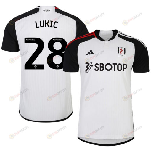 Sasa Lukic 28 Fulham FC 2023-24 EFL Home Men Jersey - White