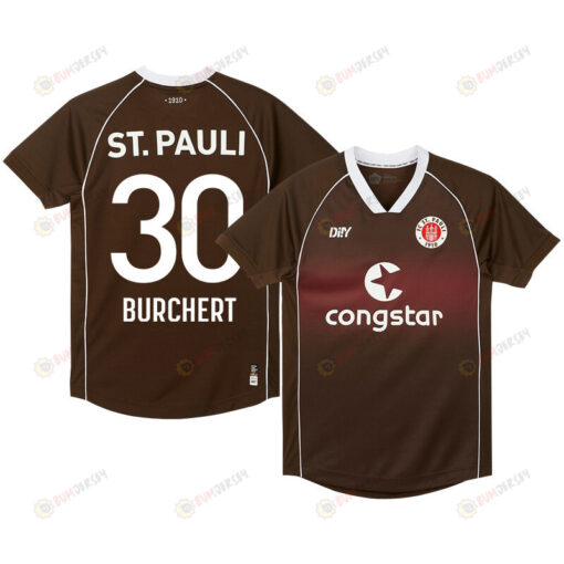 Sascha Burchert 30 FC St. Pauli 2023-24 Home Men Jersey - Brown