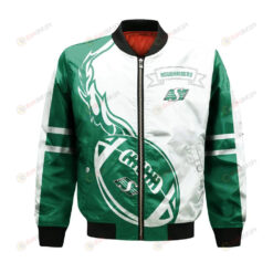 Saskatchewan Roughriders Bomber Jacket 3D Printed Flame Ball Pattern