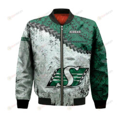 Saskatchewan Roughriders Bomber Jacket 3D Printed Grunge Polynesian Tattoo