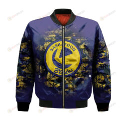 Saskatoon Blades Bomber Jacket 3D Printed Camouflage Vintage