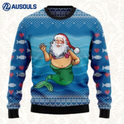 Satan Claus Mermaid Ugly Sweaters For Men Women Unisex