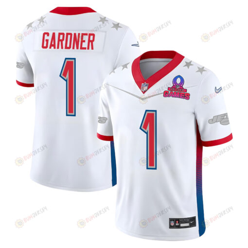 Sauce Gardner 1 Jets Pro Bowl 2023 Patch Men Jersey - White