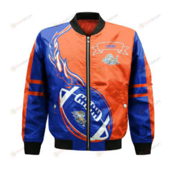 Savannah State Tigers Bomber Jacket 3D Printed Flame Ball Pattern