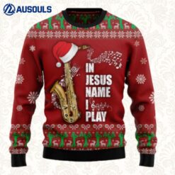 Saxophone In Jesus Name I Play Ugly Sweaters For Men Women Unisex