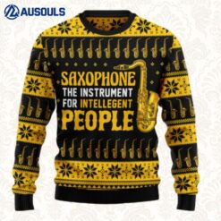 Saxophone The Instrument For Intellegent People Ugly Sweaters For Men Women Unisex