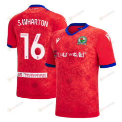 Scott Wharton 16 Blackburn Rovers 2022-23 Third Jersey - Red