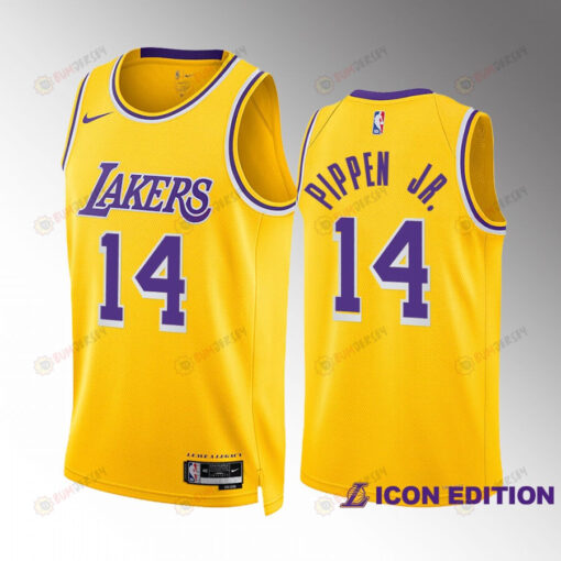 Scotty Pippen Jr. 14 2022-23 Los Angeles Lakers Gold Icon Edition Jersey Swingman