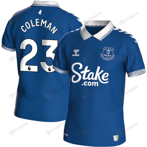 Seamus Coleman 23 Everton FC 2023-24 Premier League Hummel Home Men Jersey - Blue