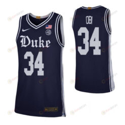 Sean Obi 34 Elite Duke Blue Devils Basketball Jersey Navy