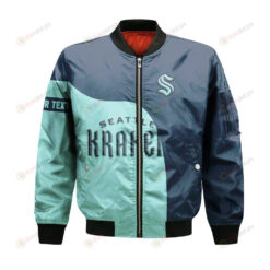Seattle Kraken Bomber Jacket 3D Printed Curve Style Custom Text And Number