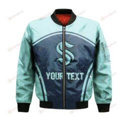 Seattle Kraken Bomber Jacket 3D Printed Custom Text And Number Curve Style Sport