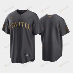 Seattle Mariners Custom 00 2022-23 All-Star Game AL Charcoal Jersey