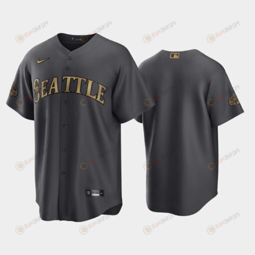 Seattle Mariners Custom 00 2022-23 All-Star Game AL Charcoal Jersey