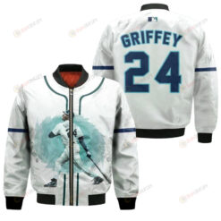 Seattle Mariners Ken Griffey Jr. 24 Legend Player Baseball White For Mariners Fans Bomber Jacket 3D Printed