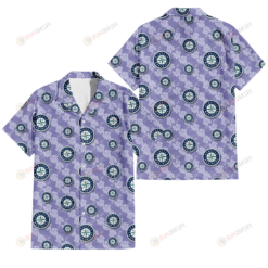 Seattle Mariners Light Purple Hibiscus Pattern Stripe Powder Purple 3D Hawaiian Shirt