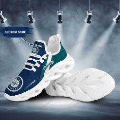 Seattle Mariners Logo Pattern Custom Name 3D Max Soul Sneaker Shoes In Blue Green