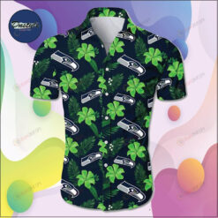 Seattle Seahawks Curved Hawaiian Shirt Dnstyles In Black And Green