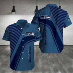 Seattle Seahawks Curved Hawaiian Shirt In Blue Trendy