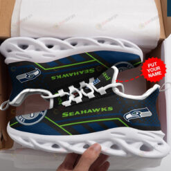 Seattle Seahawks Custom Name Logo Pattern 3D Max Soul Sneaker Shoes