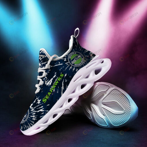 Seattle Seahawks Custom Name Logo Pattern 3D Max Soul Sneaker Shoes In Blue