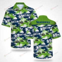 Seattle Seahawks Green Navy Short Sleeve Hawaiian Shirt
