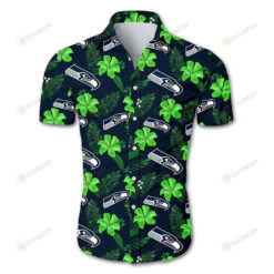 Seattle Seahawks Green Tropical Flower And Leave Pattern Hawaiian Shirt