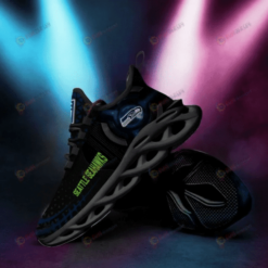 Seattle Seahawks Logo 3D Max Soul Sneaker Shoes In Black