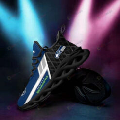 Seattle Seahawks Logo 3D Max Soul Sneaker Shoes In Black Blue