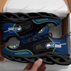 Seattle Seahawks Logo 3D Max Soul Sneaker Shoes In Blue Black