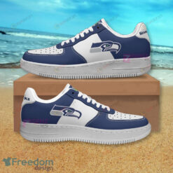 Seattle Seahawks Logo Air Force 1 Shoes Sneaker In Navy/White