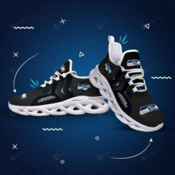 Seattle Seahawks Logo Black 3D Max Soul Sneaker Shoes