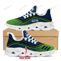 Seattle Seahawks Logo Border Pattern Custom Name 3D Max Soul Sneaker Shoes