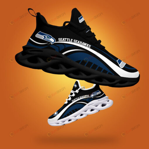 Seattle Seahawks Logo Curve Line Pattern 3D Max Soul Sneaker Shoes