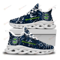 Seattle Seahawks Logo Custom Name Tie Dye Pattern 3D Max Soul Sneaker Shoes