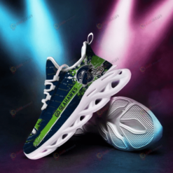 Seattle Seahawks Logo Go Seahawks Green Stripe 3D Max Soul Sneaker Shoes