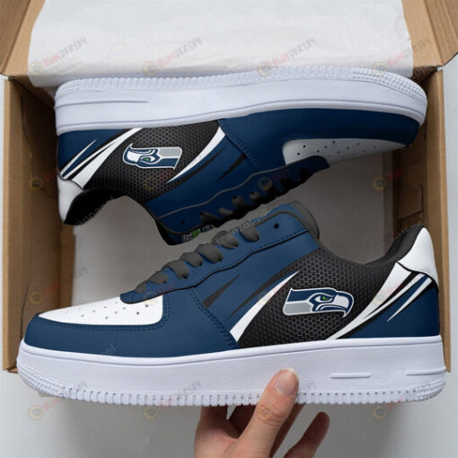 Seattle Seahawks Logo Pattern Air Force 1 Printed In Blue